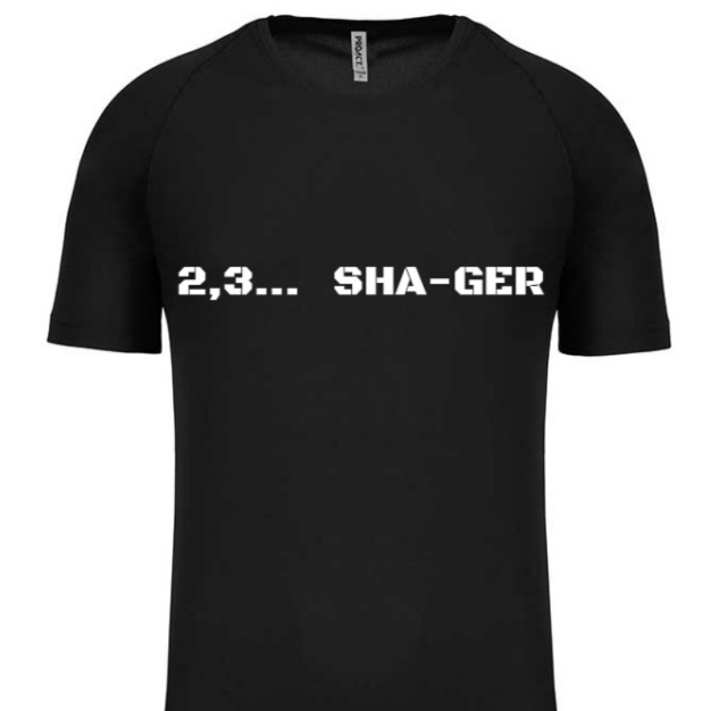 Mens black sports shirt - short sleeve (2,3 SHA-GER) Main Image